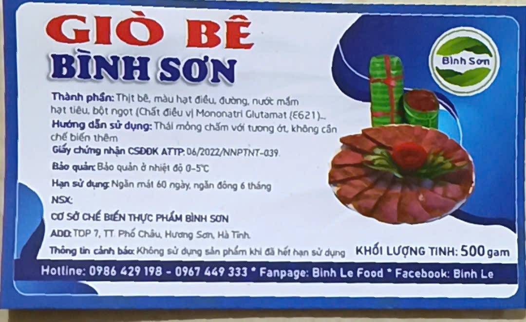 Giò bê Bình Sơn